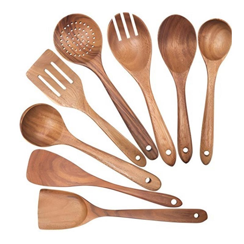 Acacia Wood Skimmer Cooking Turner Soup Spoon Kitchenware Set