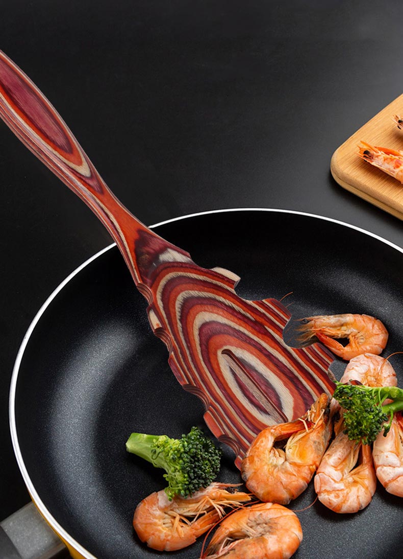 Rustic Colored Wooden Kitchenware Cooking Tools