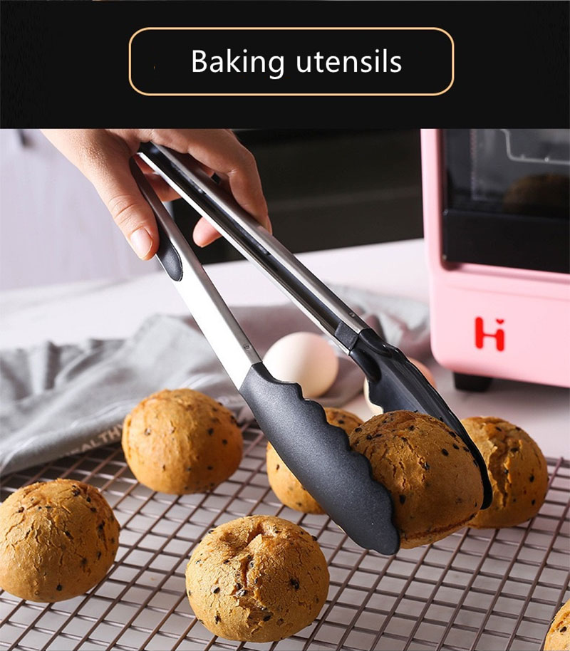 Silicone food tongs of 7 inches 9 inches and 12 inches bread tongs