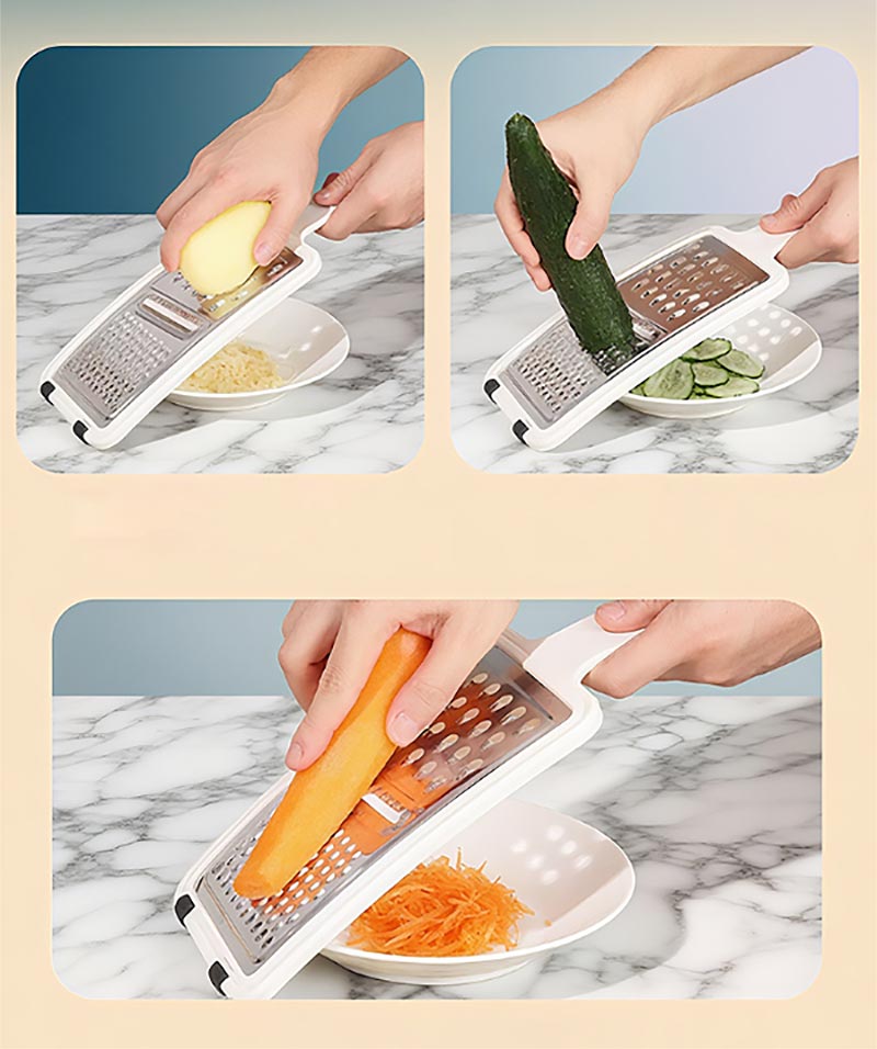 Stainless Steel Kitchen Household Three-In-One Slicer And Grater