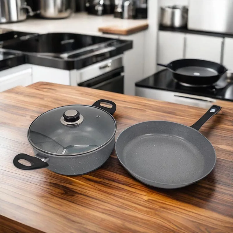 Iron Non-Stick Frying Pan And Soup Pot Set
