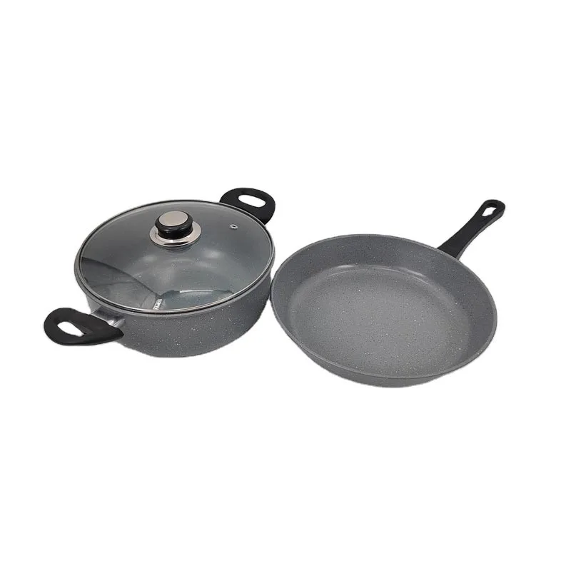 Iron Non-Stick Frying Pan And Soup Pot Set