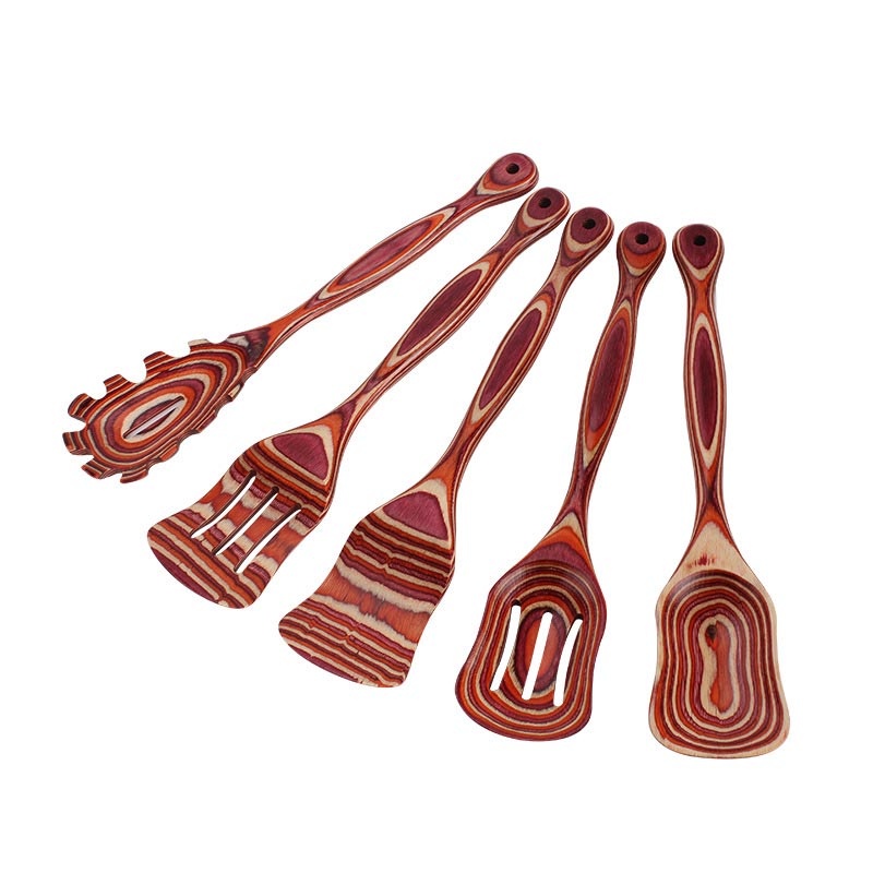 Rustic Colored Wooden Kitchenware Cooking Tools