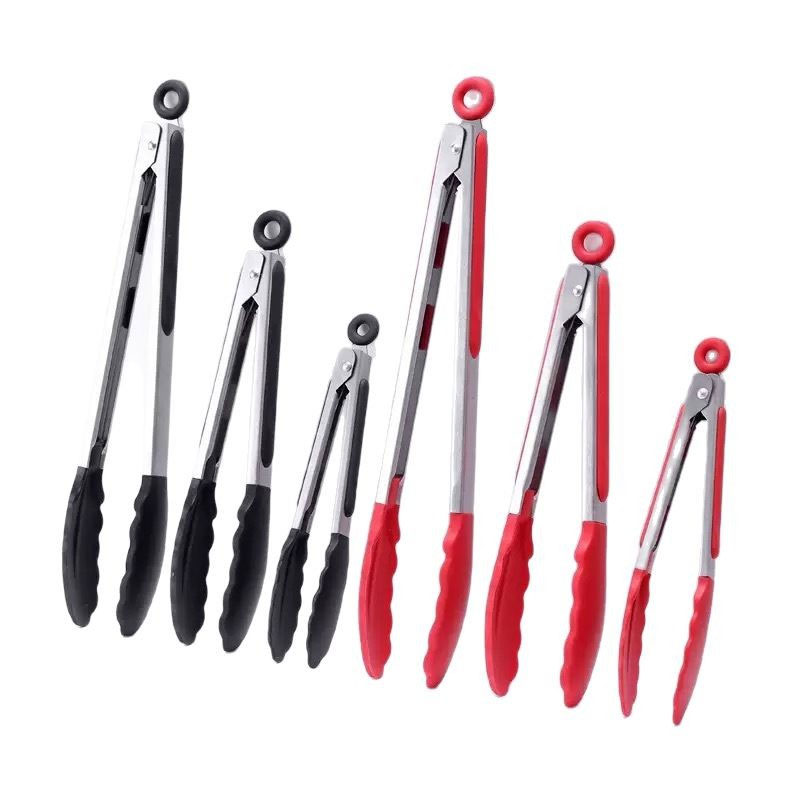 Silicone food tongs of 7 inches 9 inches and 12 inches