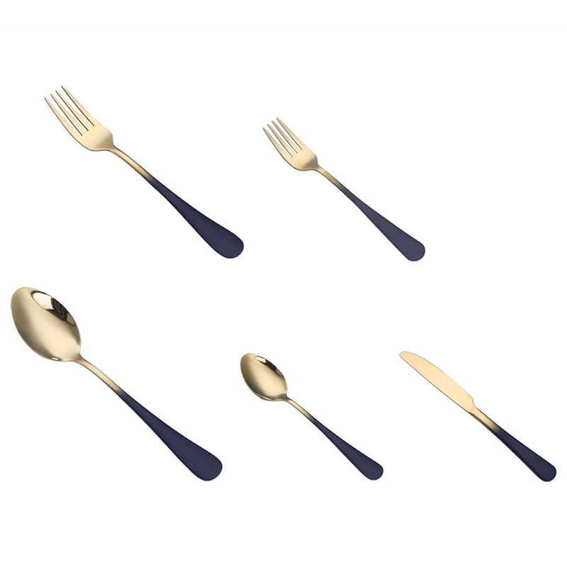 Stainless Steel Titanium-Plated Gold Tableware Set